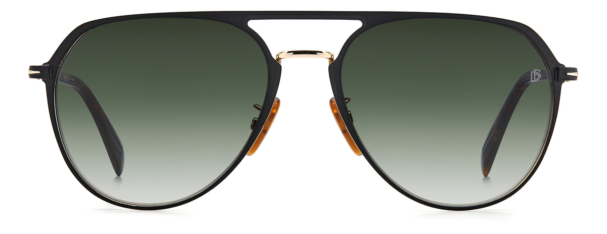 David Beckham DB 7095/G/S Matte Black Gold/ Green Lens