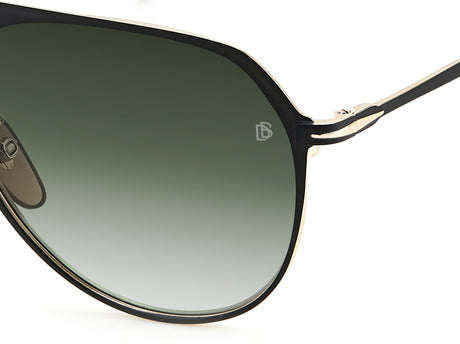 David Beckham DB 7095/G/S Matte Black Gold/ Green Lens