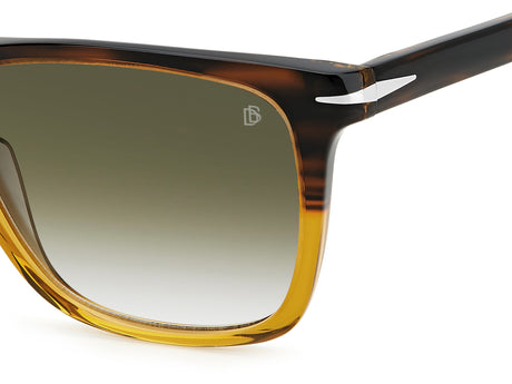David Beckham DB 1092/S Brown Stripped Brown/ Green Lens
