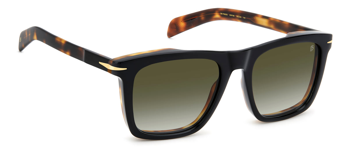 David Beckham DB 7000/S Black Havana Gold/ Green Shaded Lens