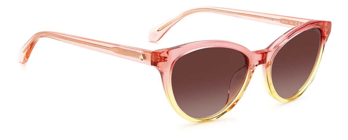 Kate Spade Adeline/G/S 205231 Pink Shaded Yellow/ Brown Shaded 55 / Plastic / Acetate