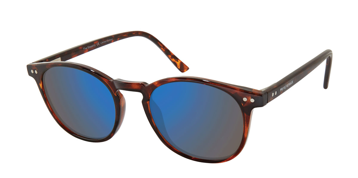 Prive Rivaux  The Maestro X/S-52-WR9 Brown Havana/ Blue Mirror Polarized