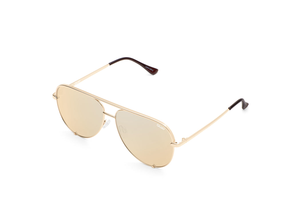 Quay High Key QC-000142 Gold / Gold Polarized Lens