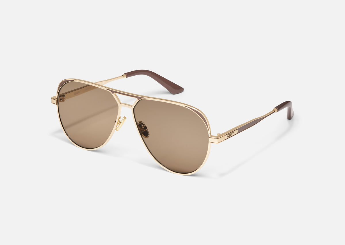 Quay Open Tab NO-NS-2236 Brushed Gold Doe/Tan