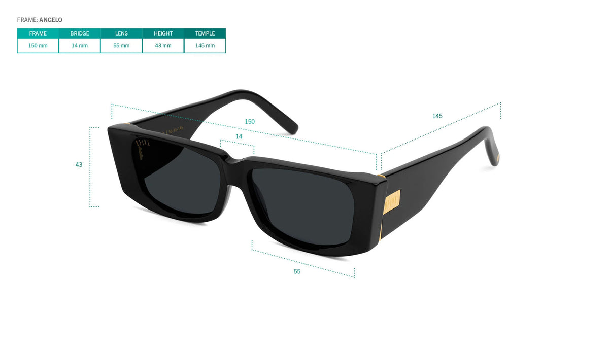 9FIVE ANGELO BLACK 24K GOLD - Blue Star Eyewear