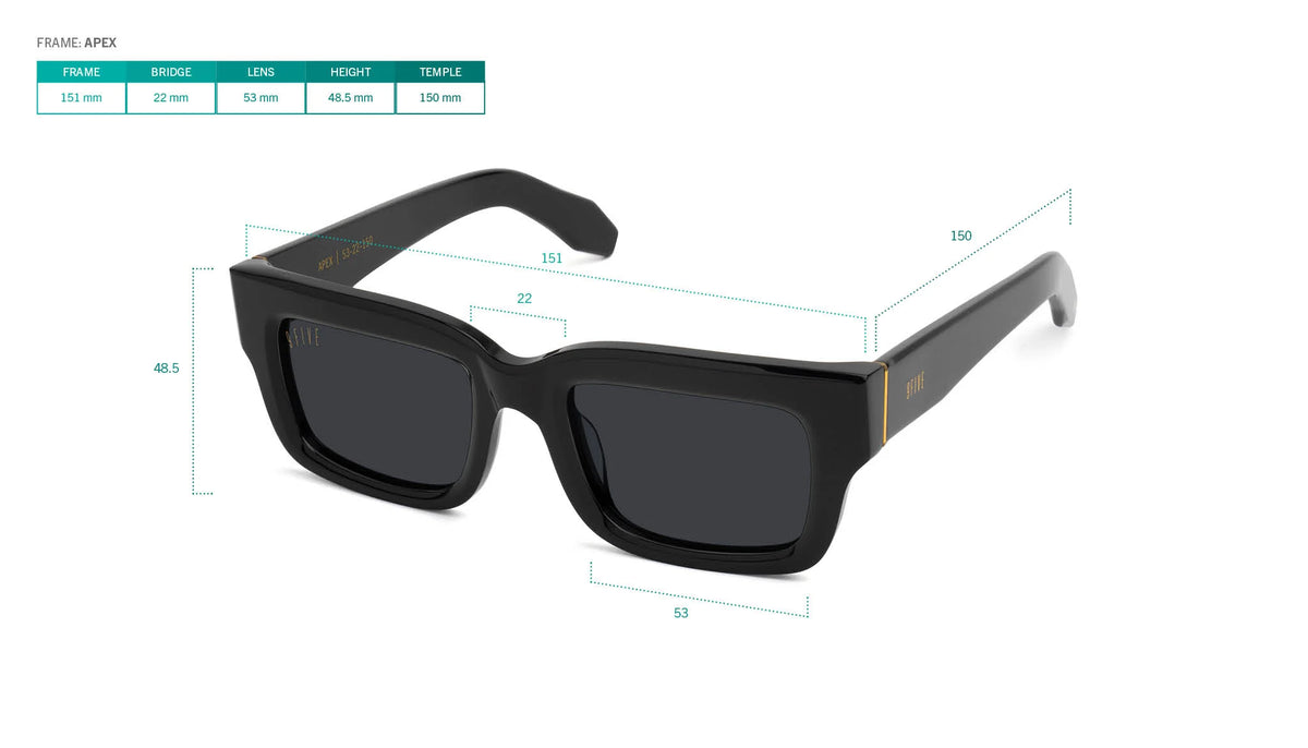 9FApex-bng, Apex - black and 24K gold - Blue Star Eyewear