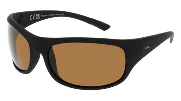 INVU Ultra Polarised Sunglasses  -  A2106N Rubber Black w/  Solid Brown