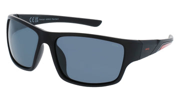 INVU Ultra Polarised Sunglasses  -  A2304B Matt Black/Red w/  Solid Grey