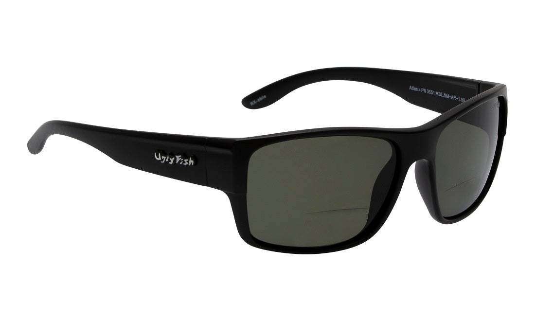 Ugly Fish Bifocal Polarised ATLAS BIFOCAL MBL.SM+AR+2.00 Matt Black Frame/ Smoke Lens - Blue Star Eyewear
