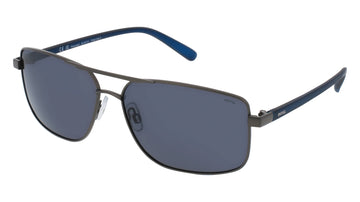 INVU Ultra Polarised Sunglasses  -  B1007E Matt Gun/Blue w/  Solid Smoke