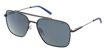 INVU Ultra Polarised Sunglasses  -  B1104A Gun/Navy w/  Solid Smoke