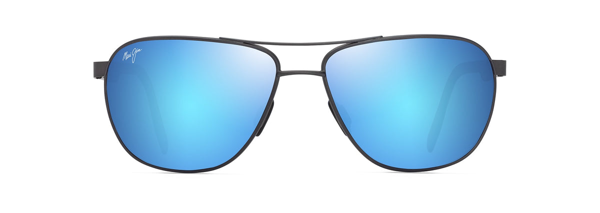 Maui Jim Castles B728-17 Matte Dark Ruthenium w/Black/ Blue Hawaii