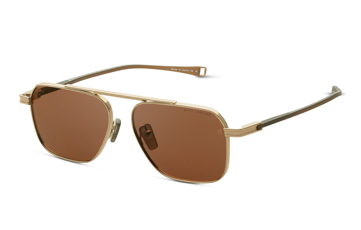 DITA Lancier LSA-419 Gold Sand + Copperhead Brown / Brown Polarised 57 / Land Lens / Titanium/Acetate
