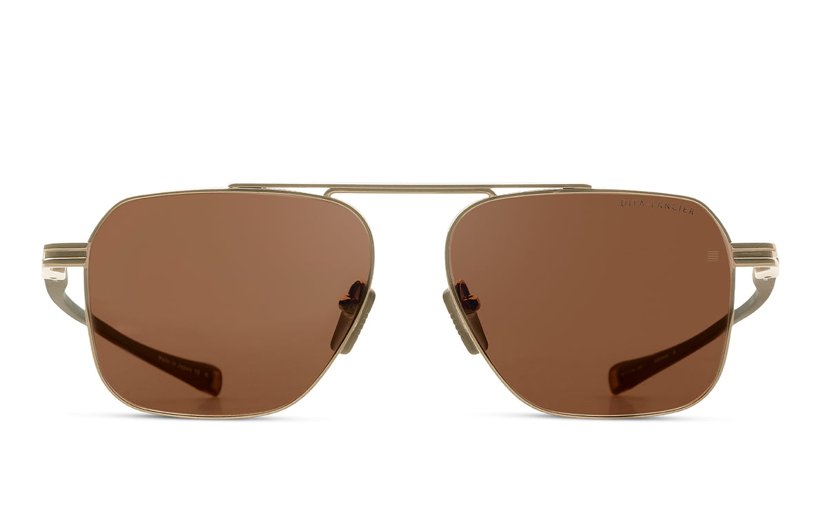 DITA Lancier LSA-419 Gold Sand + Copperhead Brown / Brown Polarised 57 / Land Lens / Titanium/Acetate
