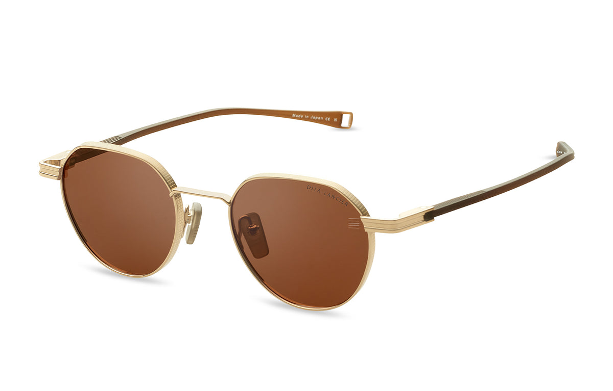 DITA Lancier LSA-420 Gold Sand + Copperhead Brown / Brown Polarised 49 / Land Lens / Titanium/Acetate