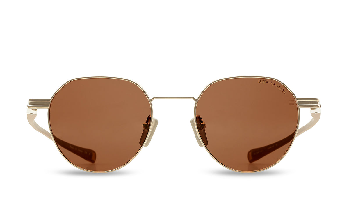 DITA Lancier LSA-420 Gold Sand + Copperhead Brown / Brown Polarised 49 / Land Lens / Titanium/Acetate