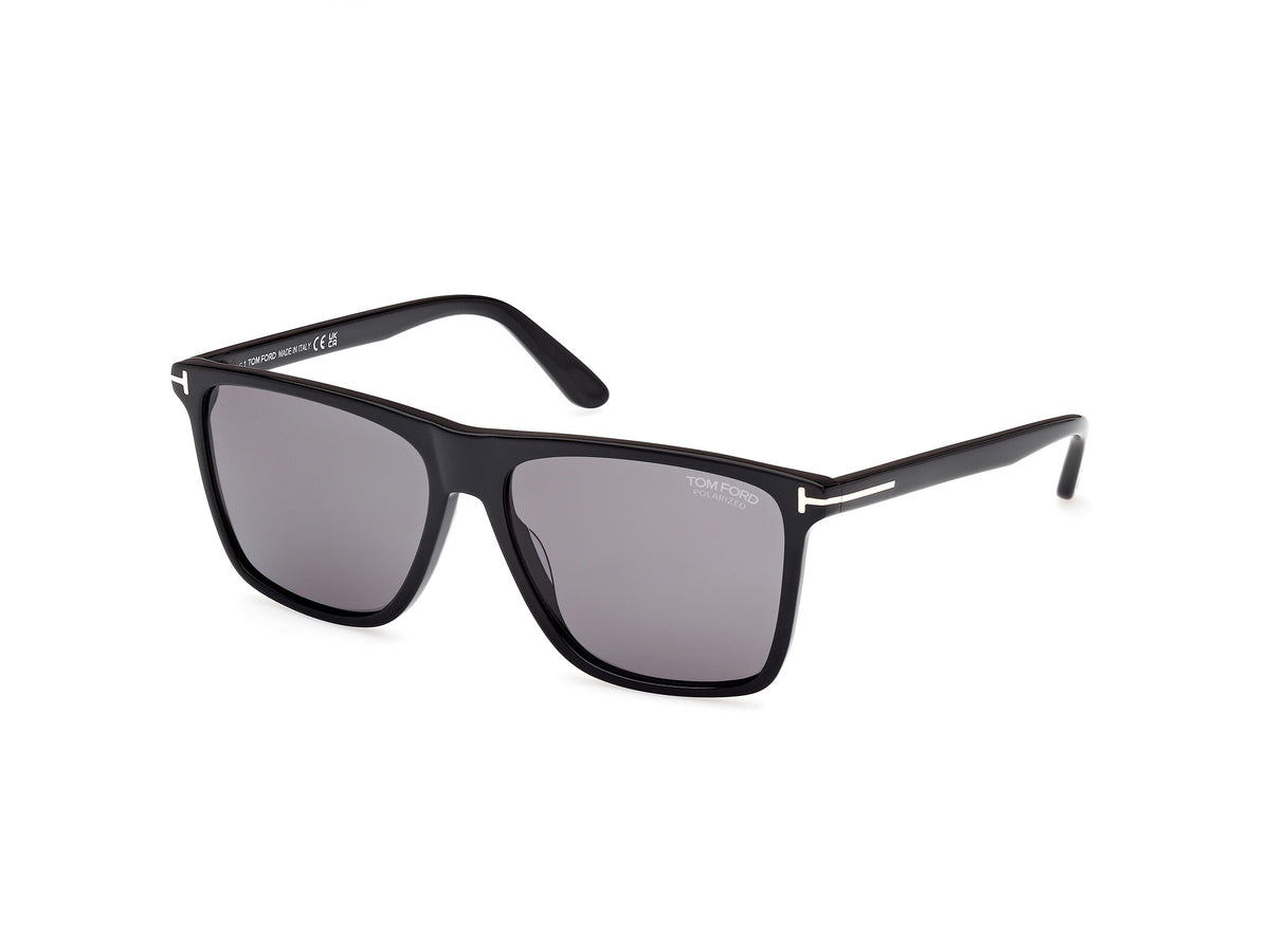 Tom Ford FT08325901D Shiny Black  / Smoke Polarized - Blue Star Eyewear