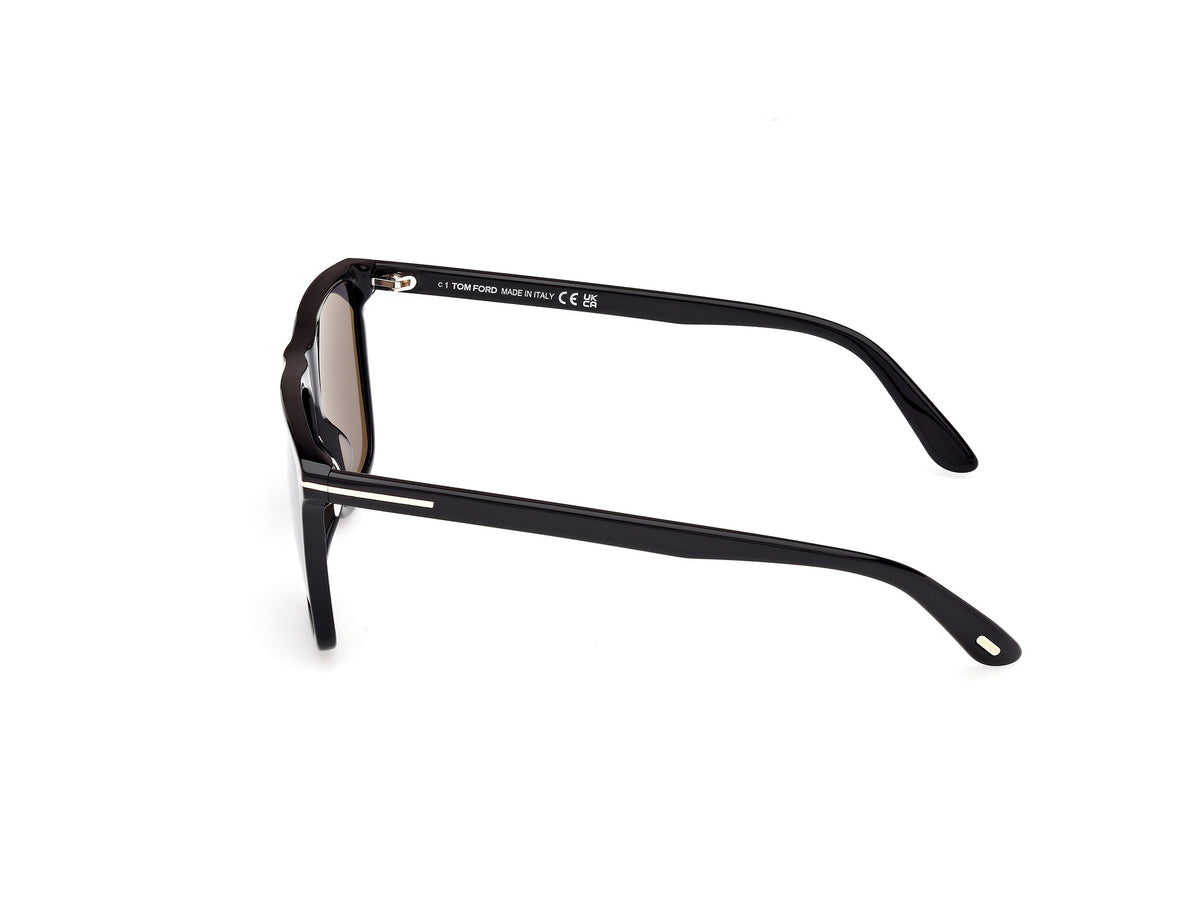 Tom Ford FT08325901D Shiny Black  / Smoke Polarized - Blue Star Eyewear