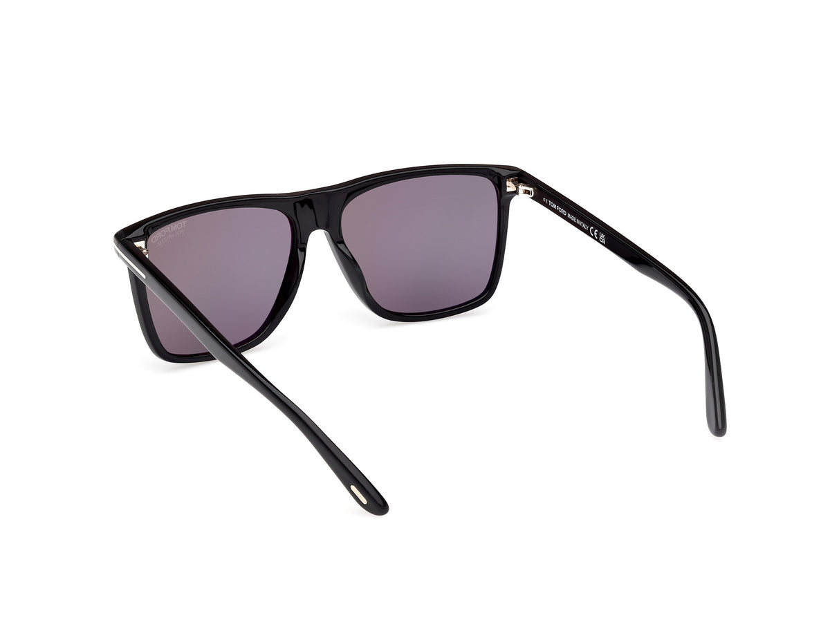 Tom Ford FT0832 57 01D Shiny Black  
Smoke Polarized - Blue Star Eyewear