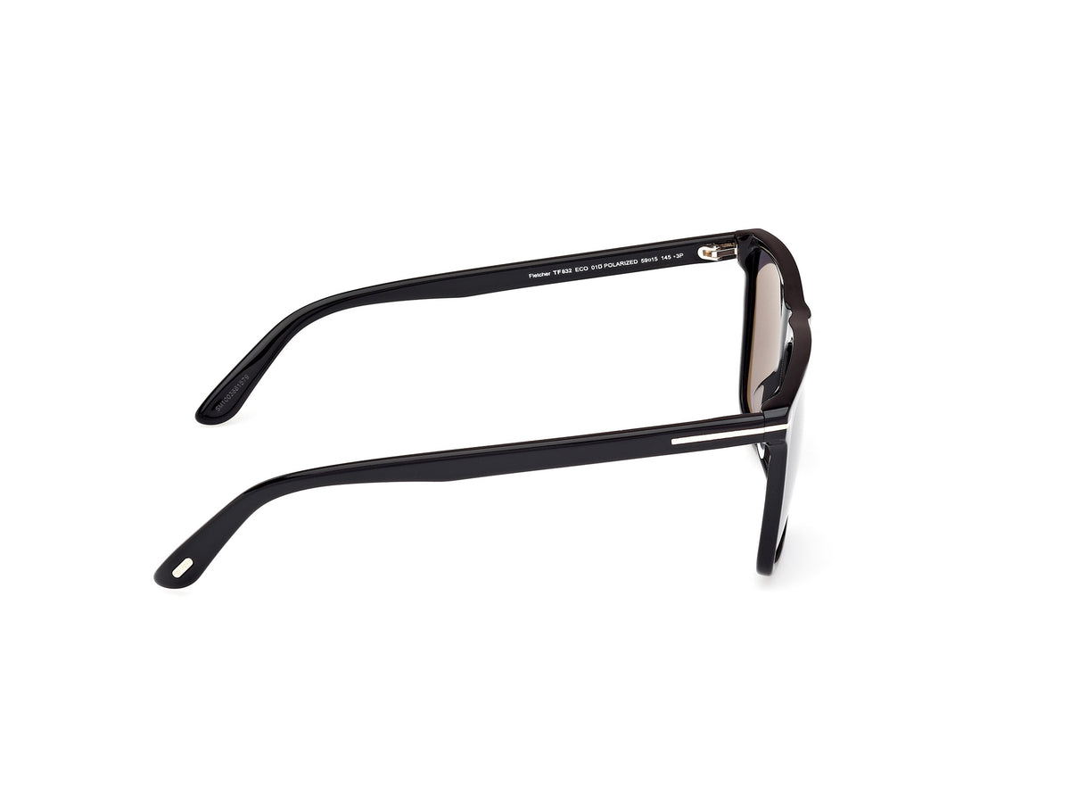 Tom Ford FT0832 57 01D Shiny Black  
Smoke Polarized - Blue Star Eyewear