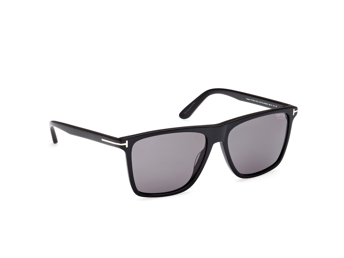 Tom Ford FT0832 57 01D Shiny Black  
Smoke Polarized - Blue Star Eyewear