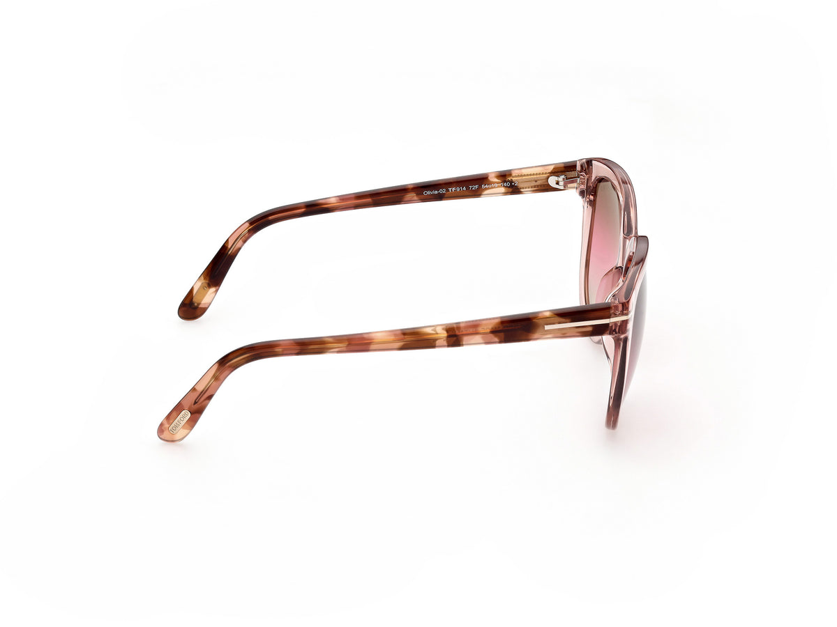 Tom Ford  Olivia-02 FT0914 Shiny Pink / Gradient Brown - Blue Star Eyewear
