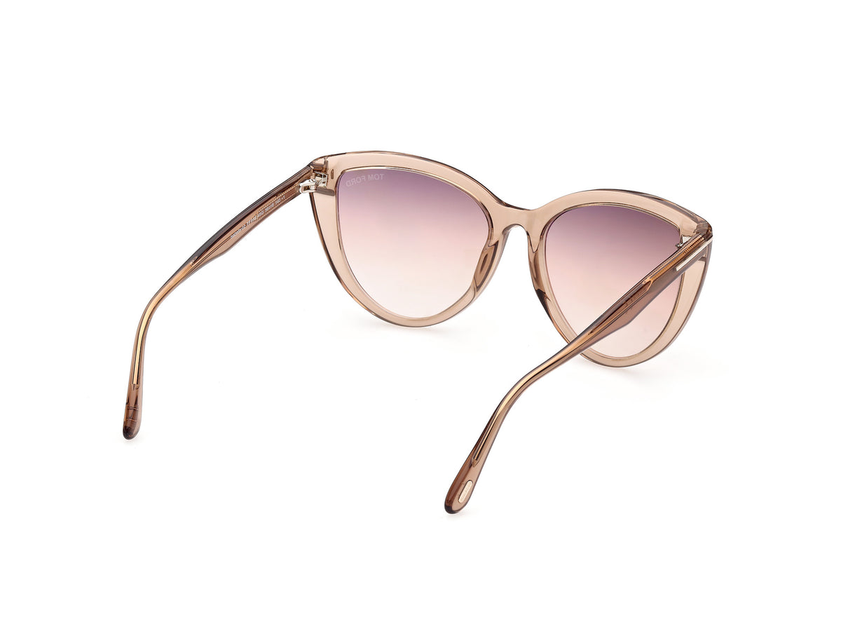Tom Ford  Isabella FT0915 Shiny Light Brown/Pink Gradient Mirror Lenses Catogry 2 - Blue Star Eyewear