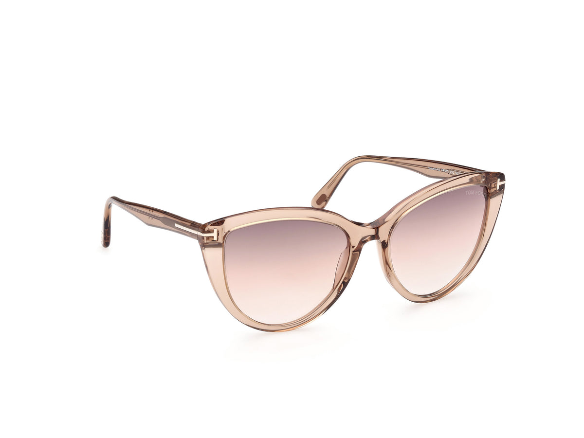 Tom Ford  Isabella FT0915 Shiny Light Brown/Pink Gradient Mirror Lenses Catogry 2 - Blue Star Eyewear