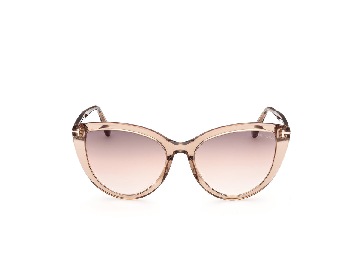 Tom Ford  Isabella FT0915 Shiny Light Brown/Pink Gradient Mirror Lenses Catogry 2 - Blue Star Eyewear