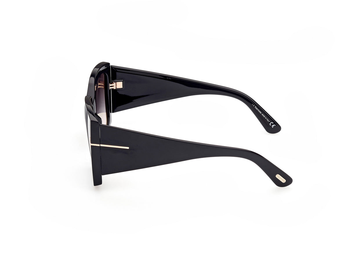 Tom Ford  Jacquetta FT0921 Shiny Black/Smoke Gradient Lenses - Blue Star Eyewear