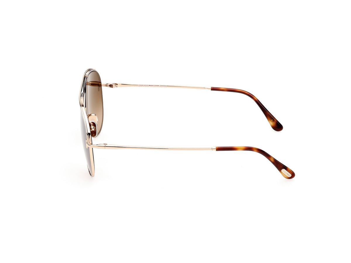 Tom Ford FT0924 Shiny Rose Gold / Gradient Brown - Blue Star Eyewear