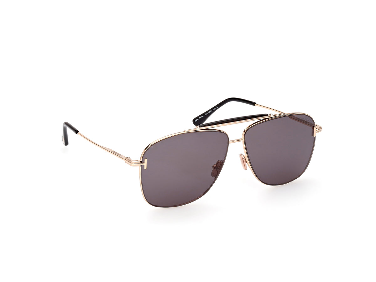 Tom Ford FT1017 60 28A Shiny Rose Gold / Smoke - Blue Star Eyewear