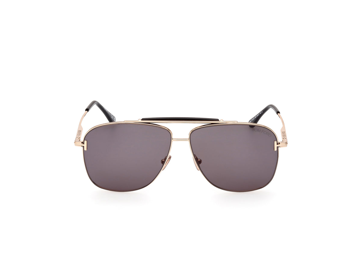 Tom Ford FT1017 60 28A Shiny Rose Gold / Smoke - Blue Star Eyewear