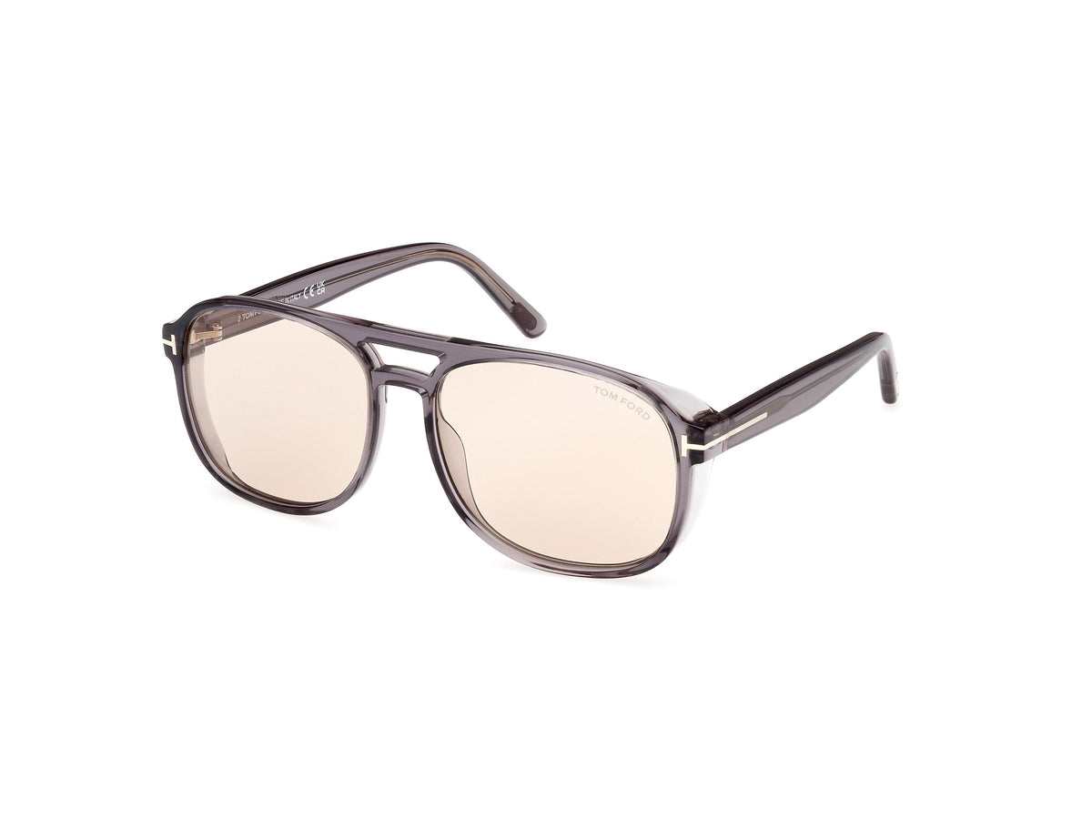 Tom Ford FT10225820E Shiny Grey / Shiny Grey Photochromic - Blue Star Eyewear