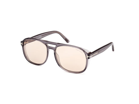 Tom Ford FT10225820E Shiny Grey / Shiny Grey Photochromic - Blue Star Eyewear