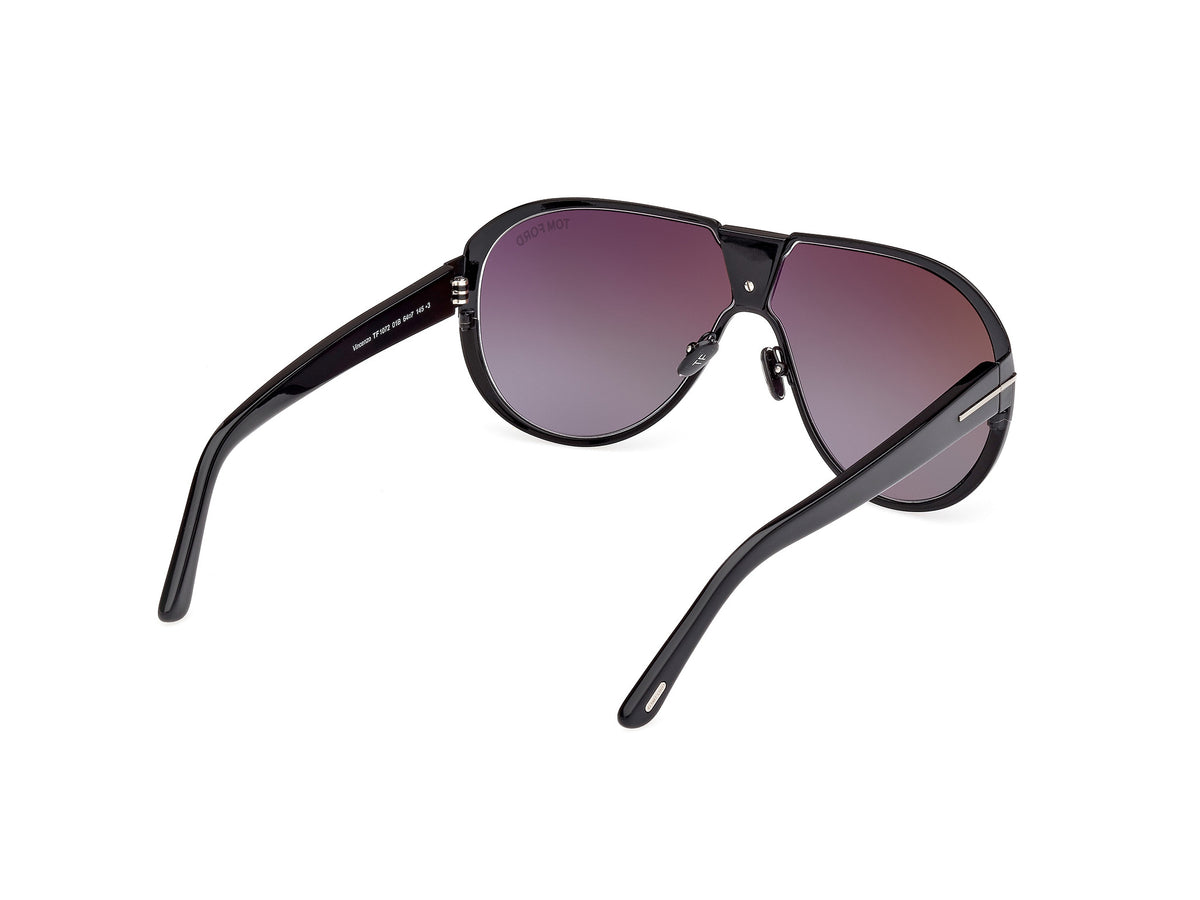 TOM FORD FT1072 64 01B Shiny Black/ Gradient Smoke