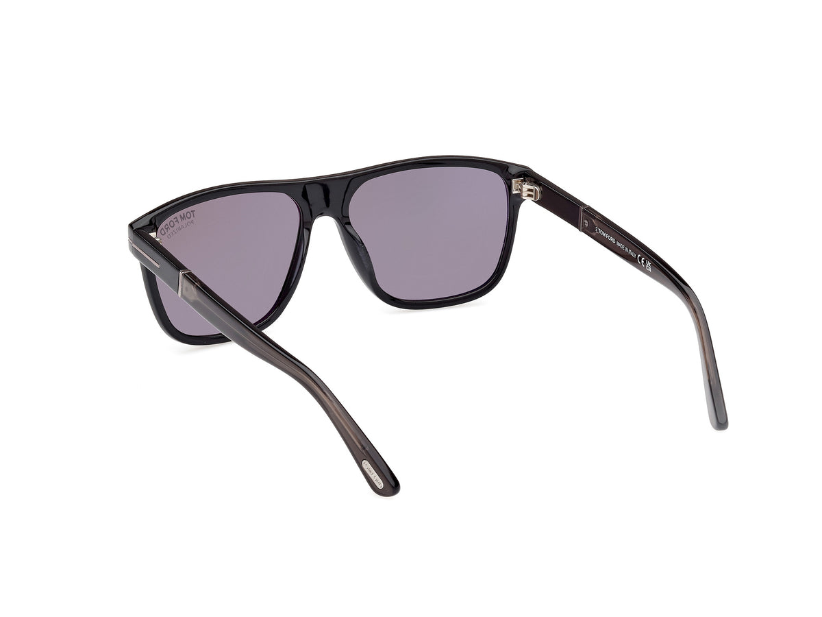 TOM FORD FT1081-N 58 01D Shiny Black
Smoke Polarized