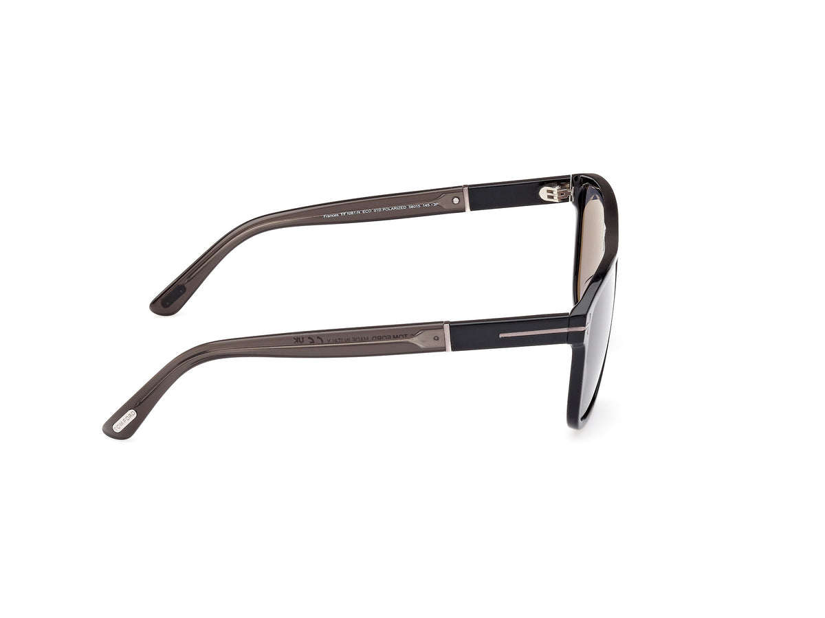 TOM FORD FT1081-N 58 01D Shiny Black
Smoke Polarized