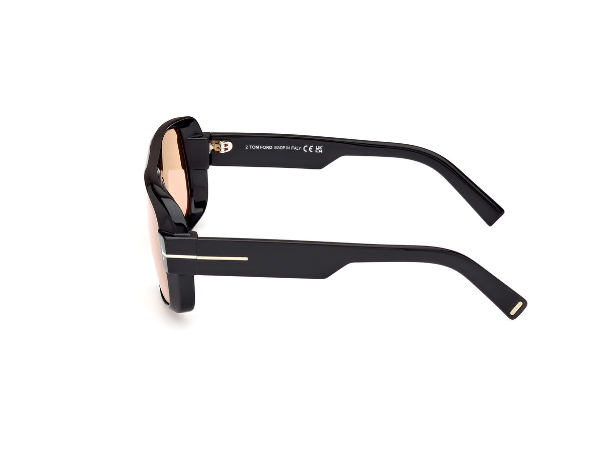 Tom Ford FT1101 01E 58 Shiny Black  / Brown - Blue Star Eyewear