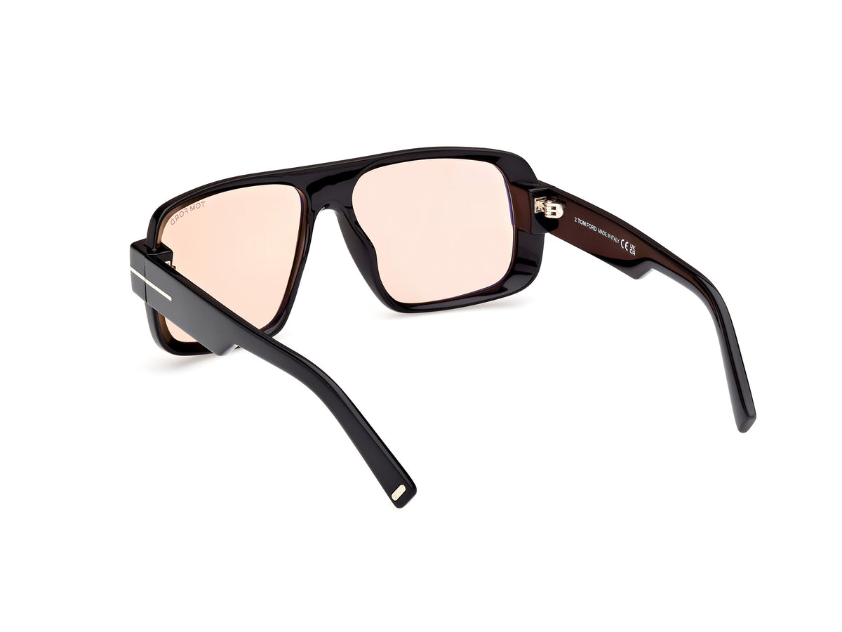 Tom Ford FT1101 01E 58 Shiny Black  / Brown - Blue Star Eyewear