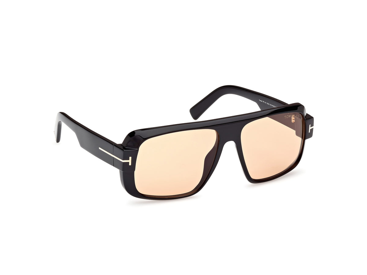 Tom Ford FT1101 01E 58 Shiny Black  / Brown - Blue Star Eyewear