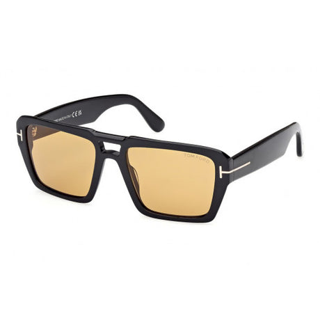 Tom Ford FT1153 56 01E Shiny Black  / Brown - Blue Star Eyewear