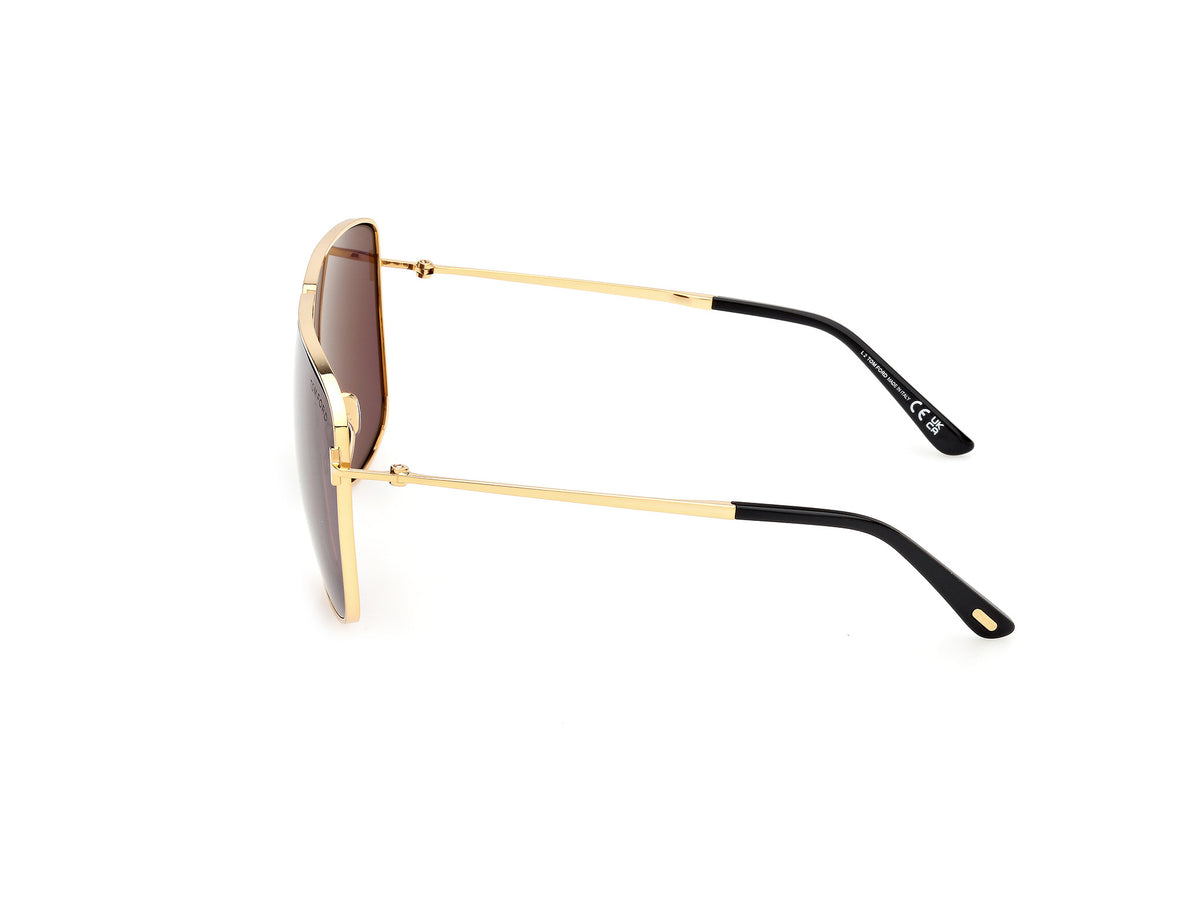 Tom Ford FT11596830A Shiny Deep Gold / Smoke - Blue Star Eyewear