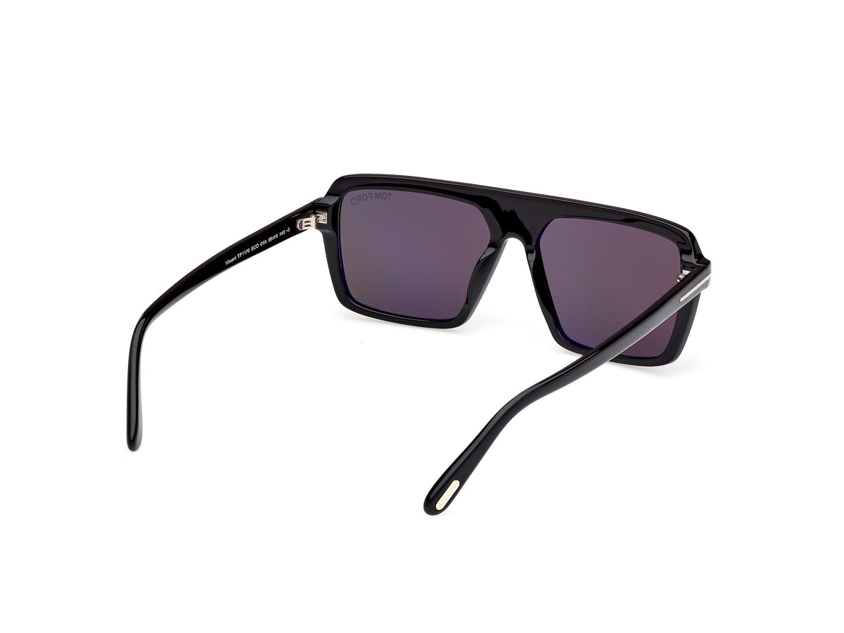 Tom Ford FT1176 56 01A Shiny Black  / Smoke - Blue Star Eyewear