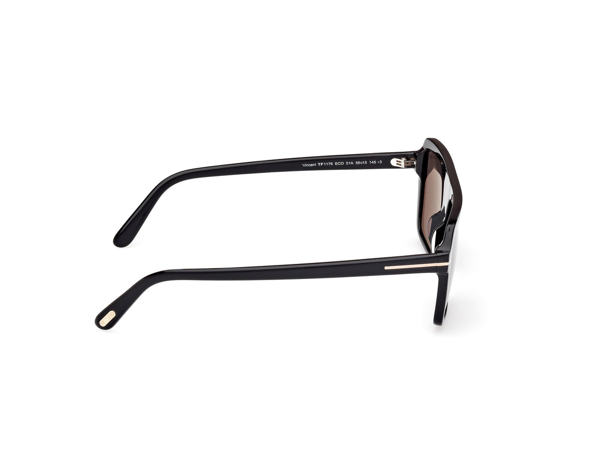 Tom Ford FT1176 56 01A Shiny Black  / Smoke - Blue Star Eyewear