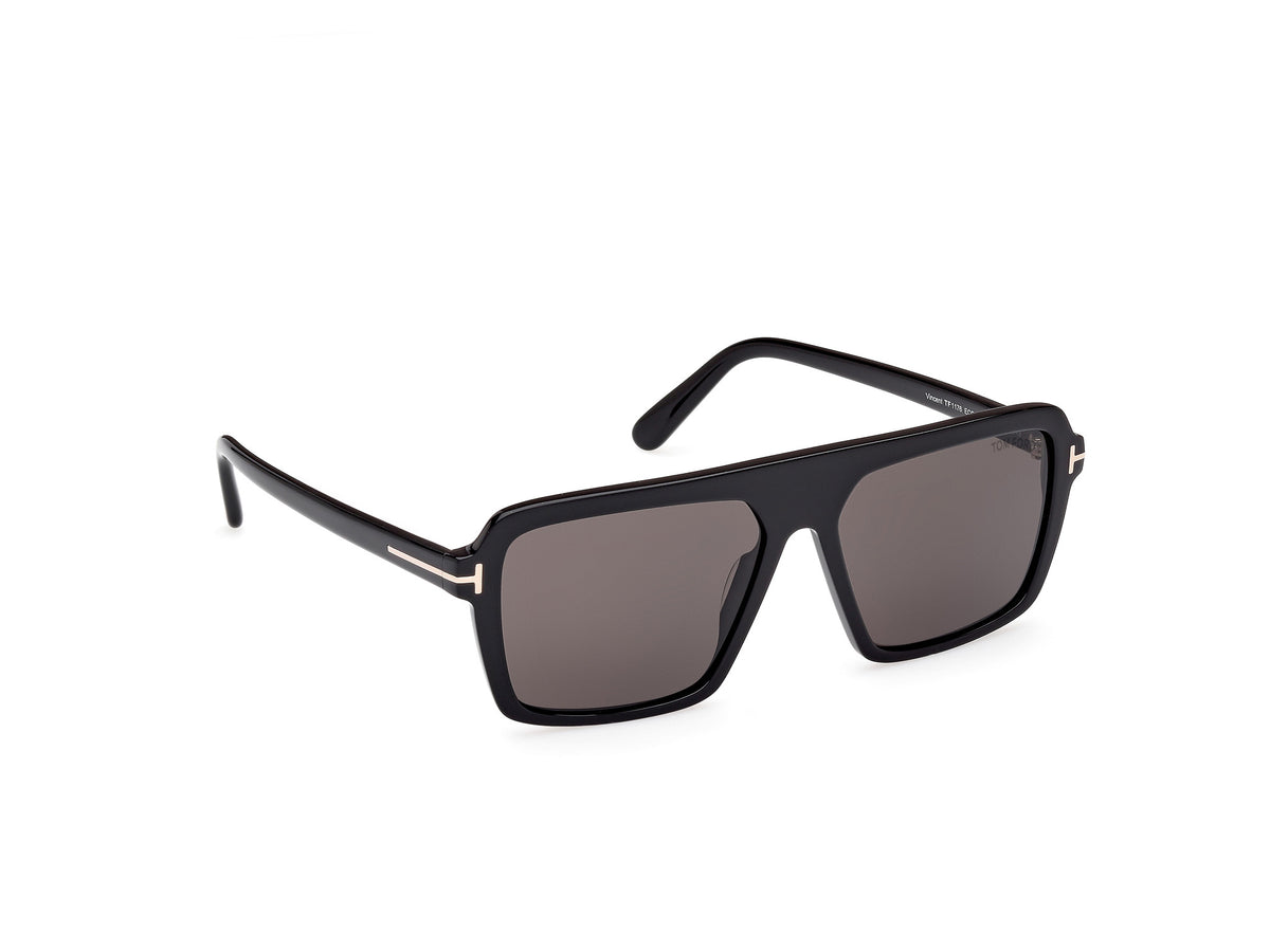 Tom Ford FT1176 56 01A Shiny Black  / Smoke - Blue Star Eyewear