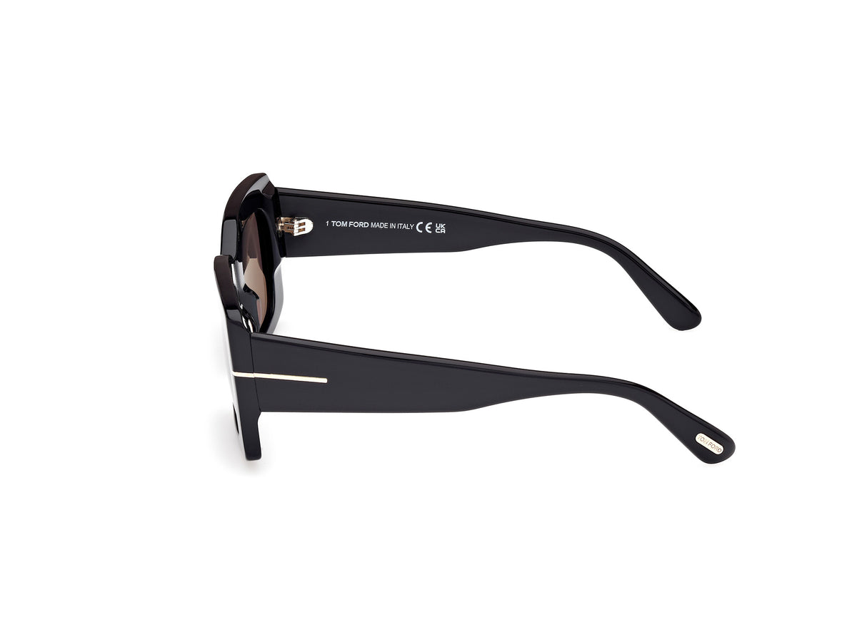 Tom Ford FT11885001A Shiny Black  / Smoke - Blue Star Eyewear