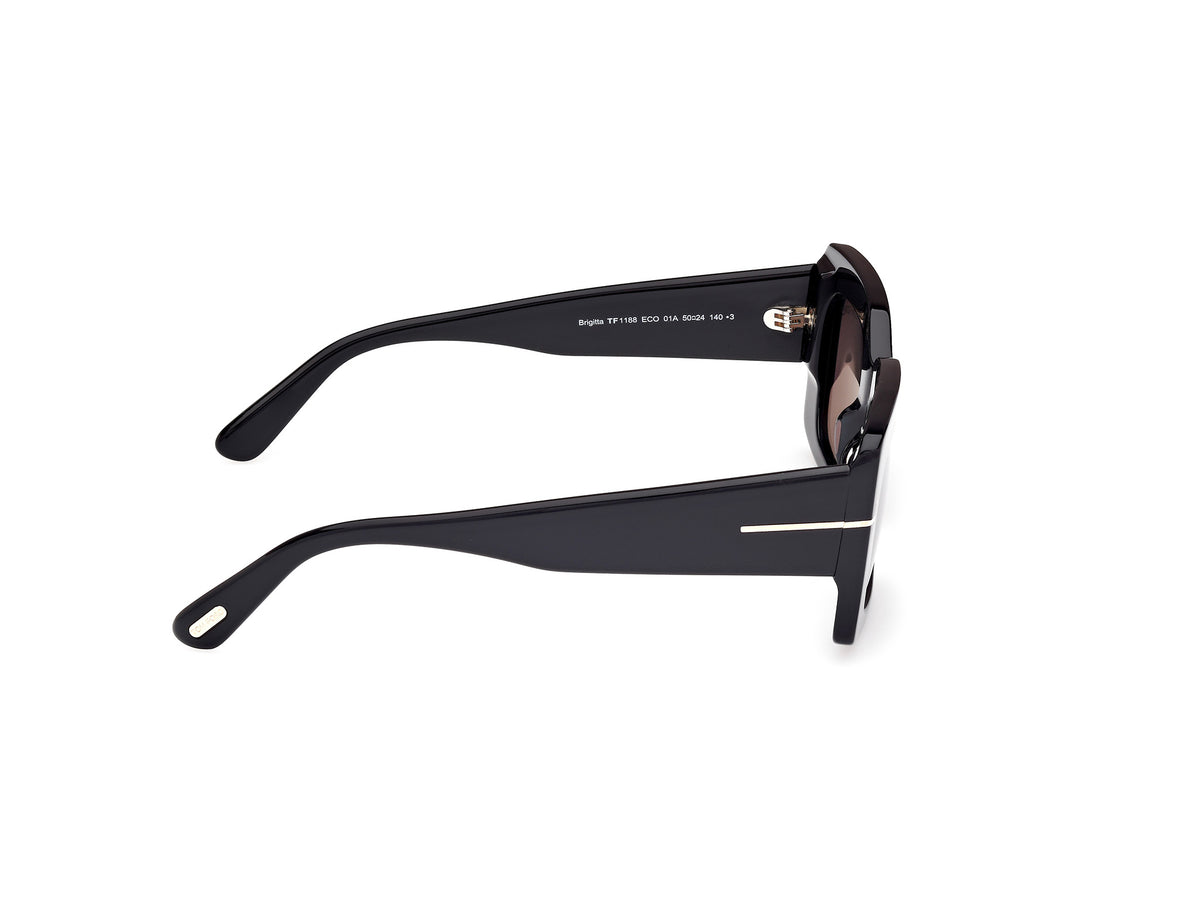 Tom Ford FT11885001A Shiny Black  / Smoke - Blue Star Eyewear