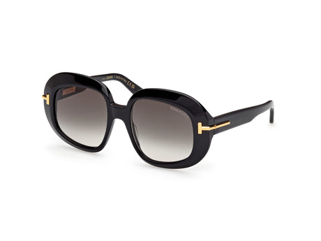 Tom Ford FT123701B53 shiny black  / gradient smoke