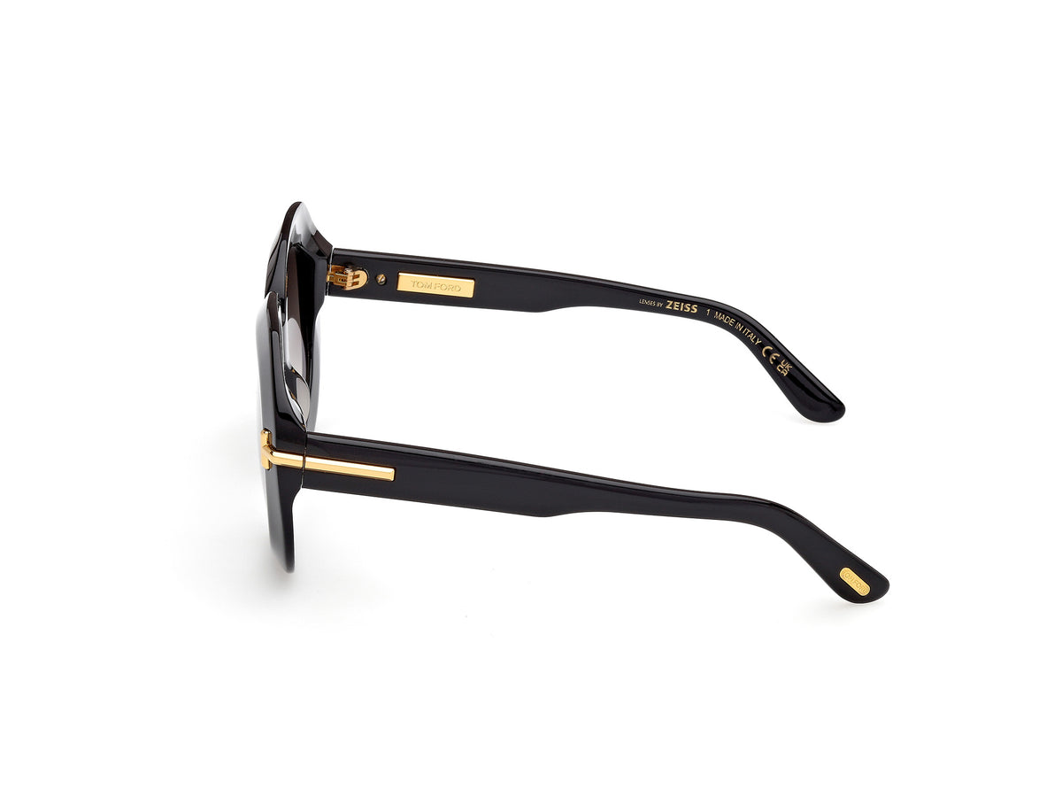 Tom Ford FT123701B53 shiny black  / gradient smoke